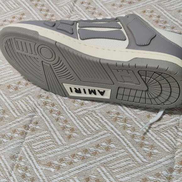AMIRI Skel Top Low Grey & White Leather Sneakers